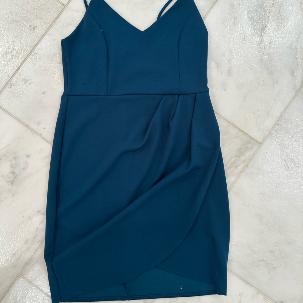 Lulu's Teal Sleeveless Mini Dress